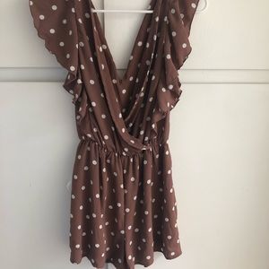 charlotte russe polka dot romper size xs